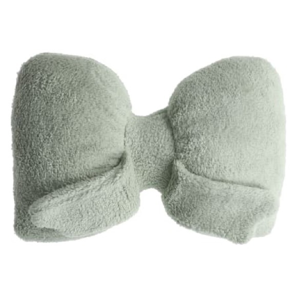 Mint Green Holiday Bow Plush Throw Pillow Decor - Mint Green - Picture 1 of 2
